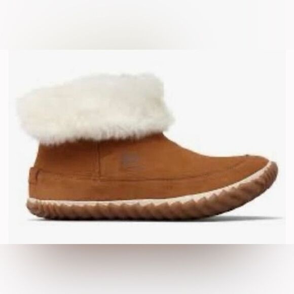 Sorel Out & About Women’s Tan Suede Slip On Winter Booties Sherpa Lined Sz 7.5 - Picture 11 of 11
